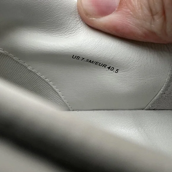 Vince Mercer Shoes Mens 7.5 White Gray Leather Low Top Casual Sneakers Classic - Picture 10 of 10